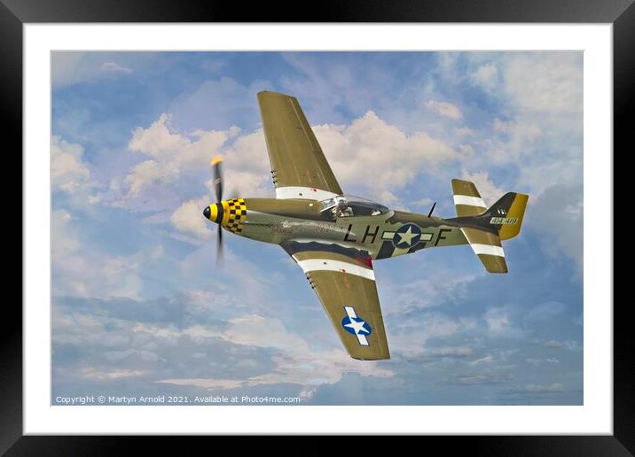 The American Spitfire P51 Mustang Framed Mounted Print by Martyn Arnold