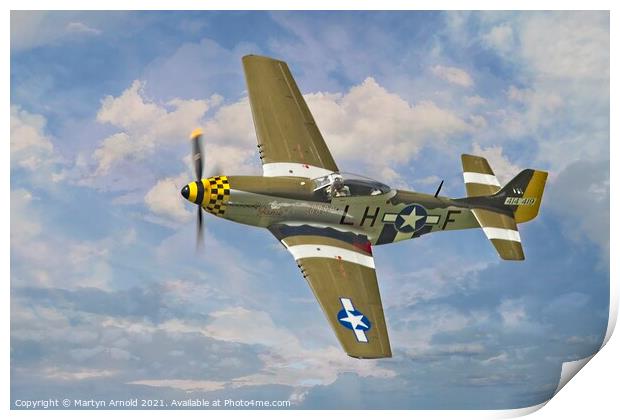 The American Spitfire P51 Mustang Print by Martyn Arnold