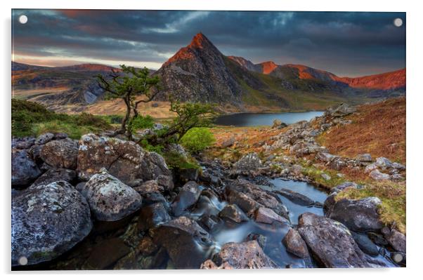Tryfan mountain with the first light. Acrylic by J.Tom L.Photography