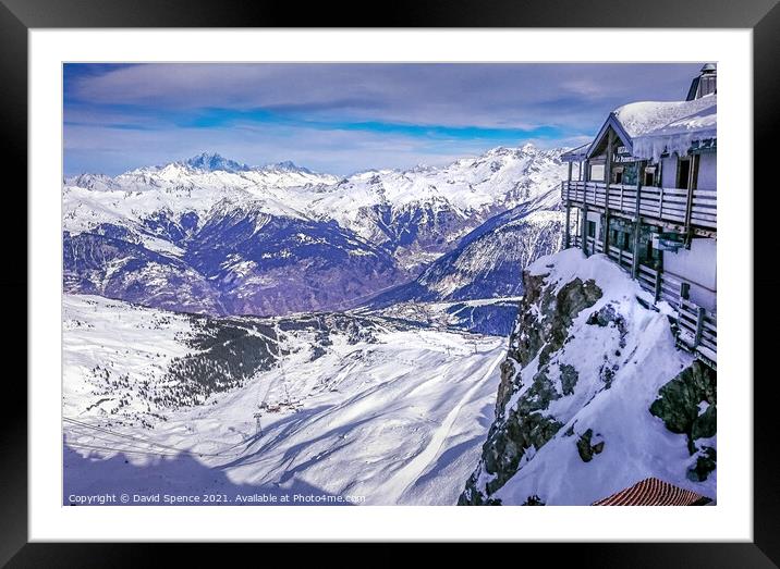 Meribel looking into Courchevel Framed Mounted Print by David Spence