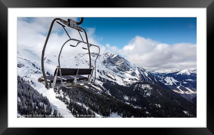 Mountain Chair-lift Days  Framed Mounted Print by David Spence