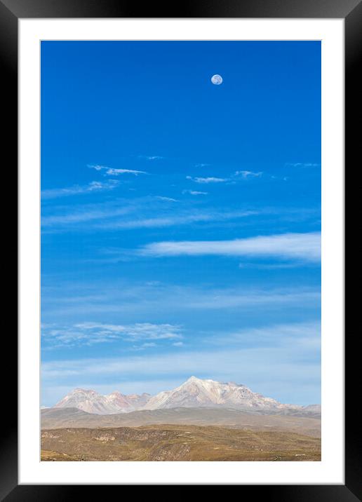 Full moon over the Andes, Peru Framed Mounted Print by Phil Crean