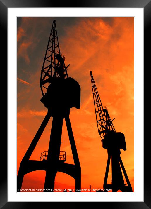 Sunset at London docklands Framed Mounted Print by Alessandro Ricardo Uva