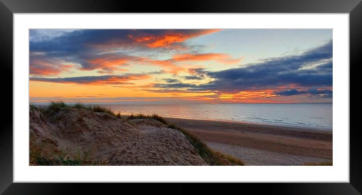 St Anne's Sand Dunes Sunset Framed Mounted Print by Michele Davis
