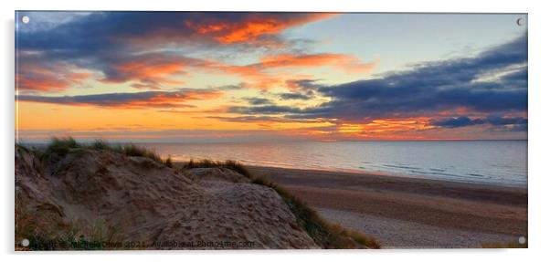 St Anne's Sand Dunes Sunset Acrylic by Michele Davis