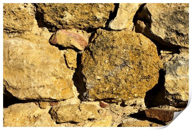 Study of stone textures on a Roman wall Print by Jose Manuel Espigares Garc