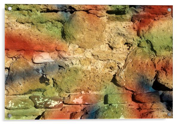 Study of stone textures on a Roman wall Acrylic by Jose Manuel Espigares Garc