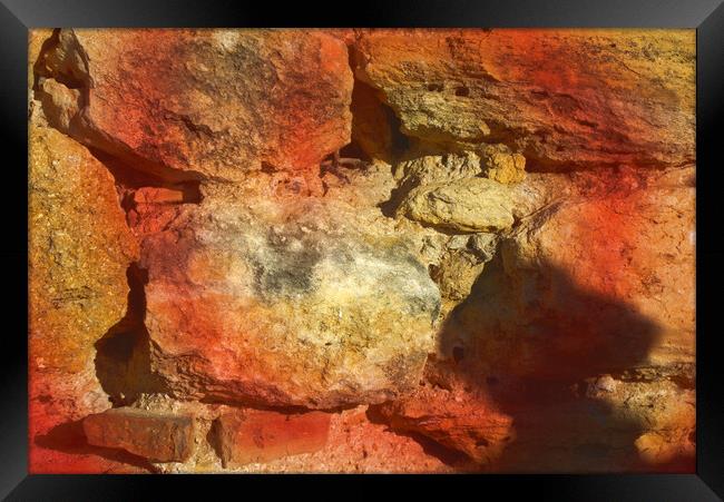 Study of stone textures on a Roman wall Framed Print by Jose Manuel Espigares Garc