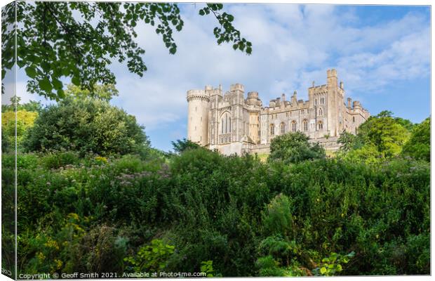 Arundel Castle on a Hill Canvas Print by Geoff Smith