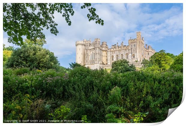 Arundel Castle on a Hill Print by Geoff Smith