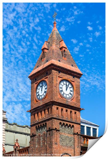 Chapel Royal Clock Tower in Brighton Print by Geoff Smith