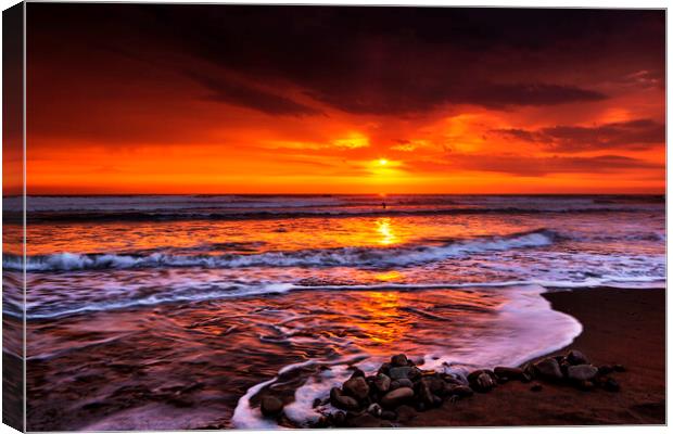 Widemouth, Bude, Sunset Canvas Print by Maggie McCall