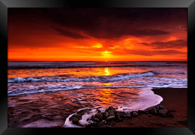 Widemouth, Bude, Sunset Framed Print by Maggie McCall