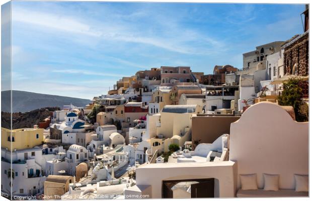 A View of Oia Town Santorini Greece Canvas Print by Ron Thomas