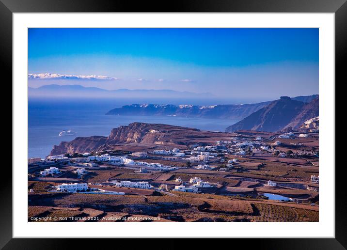 Santorini Landscape. Framed Mounted Print by Ron Thomas