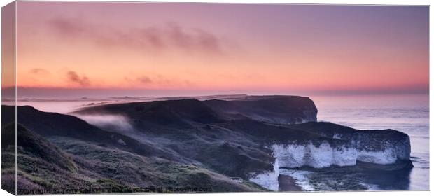 Flamborough Head, East Yorkshire at Sunset Canvas Print by Tony Gaskins