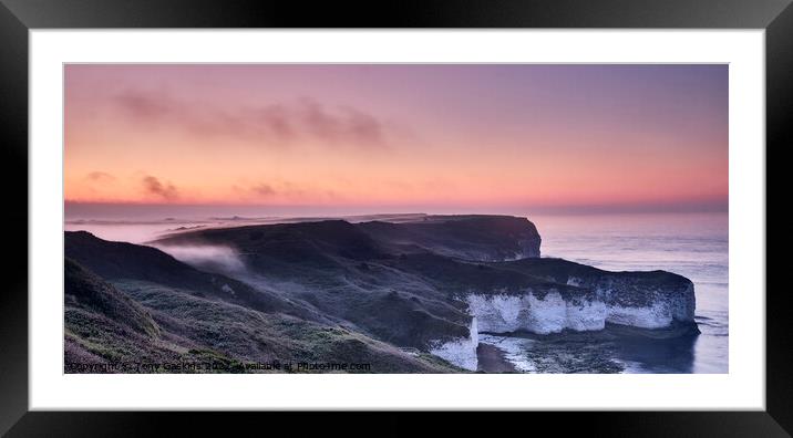 Flamborough Head, East Yorkshire at Sunset Framed Mounted Print by Tony Gaskins