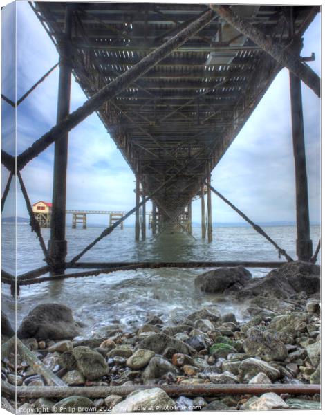 Under the Mumbles Pier, The Gower Canvas Print by Philip Brown