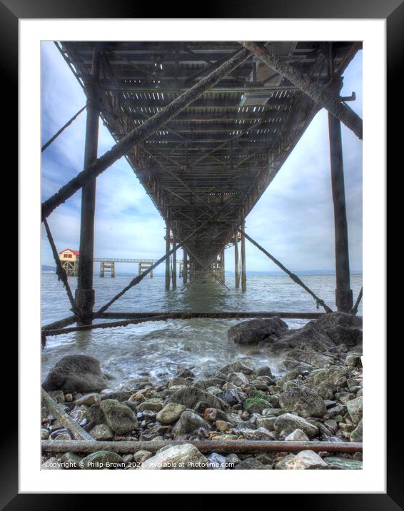 Under the Mumbles Pier, The Gower Framed Mounted Print by Philip Brown