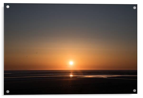 Sunset at Walney Acrylic by Gary Finnigan