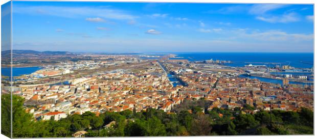 Sete from Mont St Clair Canvas Print by Ann Biddlecombe