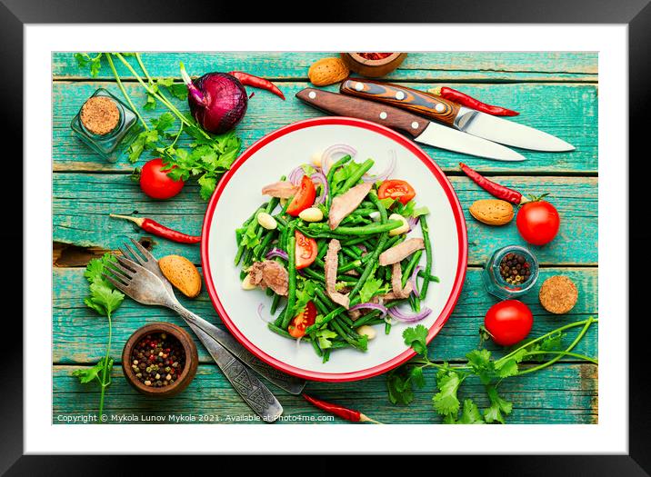Salad with vegetables and beef tongue Framed Mounted Print by Mykola Lunov Mykola
