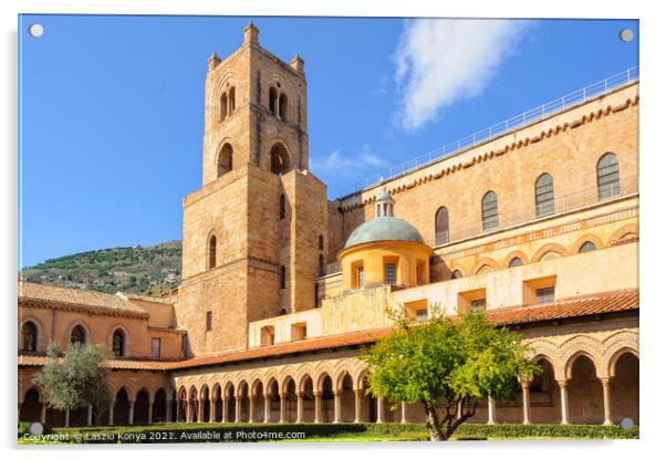 Cathedral photographed from the Abbey - Monreale Acrylic by Laszlo Konya