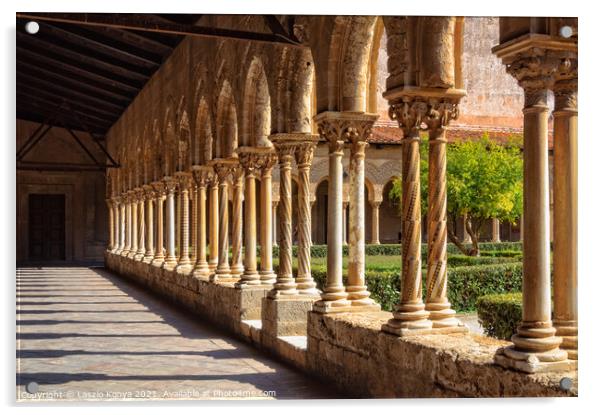 Cloister of the Abbey - Monreale Acrylic by Laszlo Konya