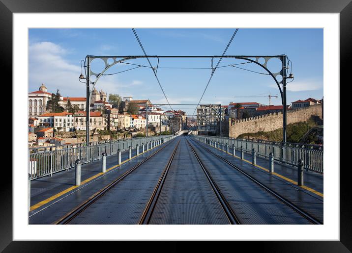 City of Porto from Dom Luis I Bridge Framed Mounted Print by Artur Bogacki