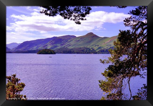 Catbells and Derwentwater in Cumbria, UK. Framed Print by john hill