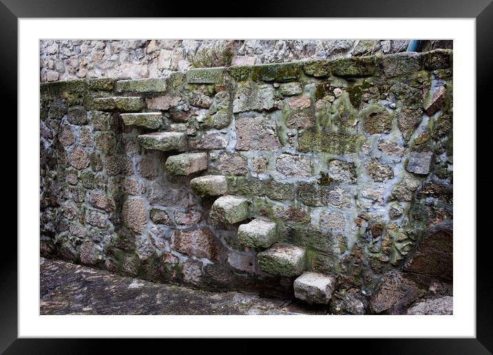 Medieval Stone Steps In Wall Framed Mounted Print by Artur Bogacki
