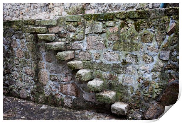 Medieval Stone Steps In Wall Print by Artur Bogacki