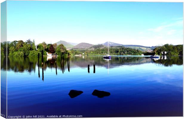 Natures beauty at Derwentwater lake in the morning. Canvas Print by john hill