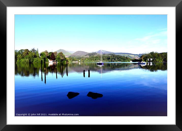 Natures beauty at Derwentwater lake in the morning. Framed Mounted Print by john hill