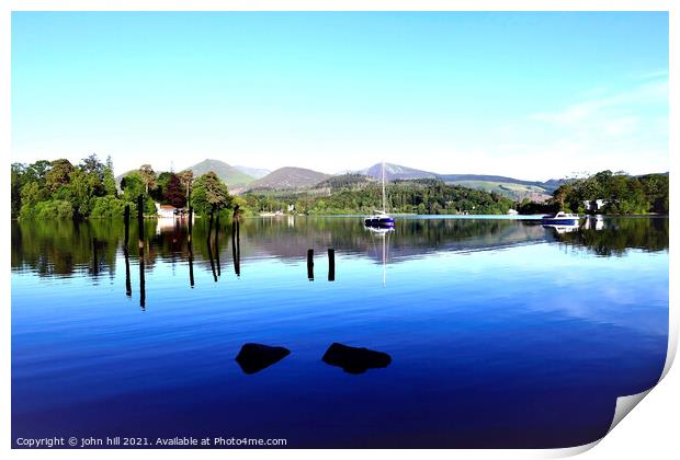 Natures beauty at Derwentwater lake in the morning. Print by john hill