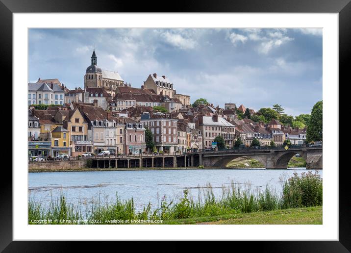 River Yonne Joigny Burgundy France Framed Mounted Print by Chris Warren