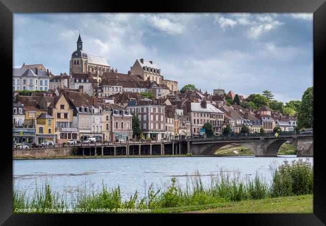River Yonne Joigny Burgundy France Framed Print by Chris Warren