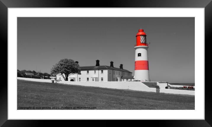 lighthouse Framed Mounted Print by sue jenkins
