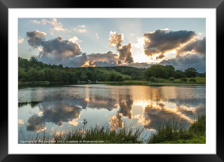 A beautiful sunset over Esthwaite Water  Framed Mounted Print by Phil Longfoot
