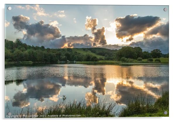 A beautiful sunset over Esthwaite Water  Acrylic by Phil Longfoot