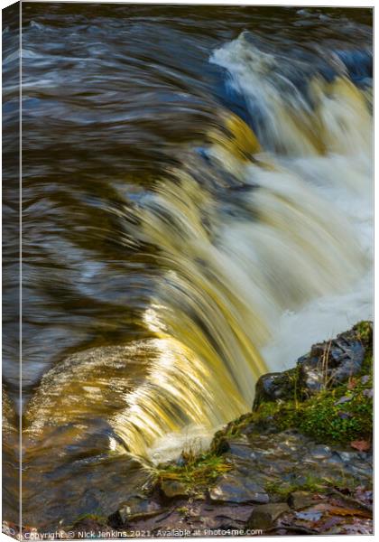 Part of the Horseshoe Falls Vale of Neath Wales Canvas Print by Nick Jenkins