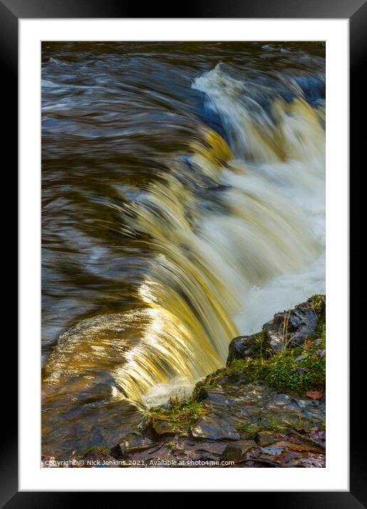 Part of the Horseshoe Falls Vale of Neath Wales Framed Mounted Print by Nick Jenkins