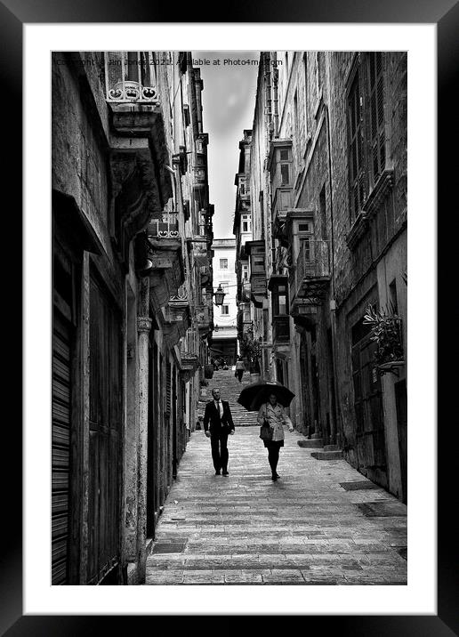 Valletta Drizzle Framed Mounted Print by Jim Jones