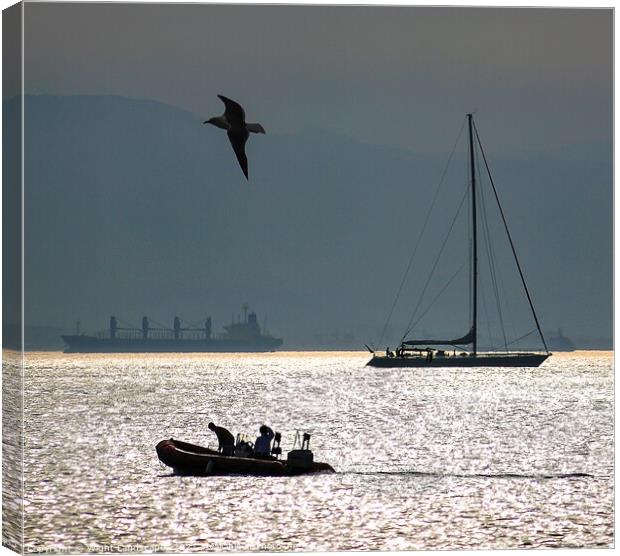 Big Medium and Small In The Bay Canvas Print by Wight Landscapes