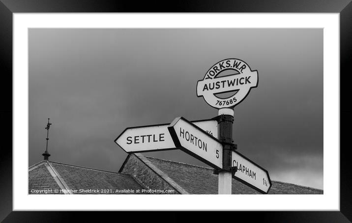 Austwick Settle Clapham Road Sign Framed Mounted Print by Heather Sheldrick
