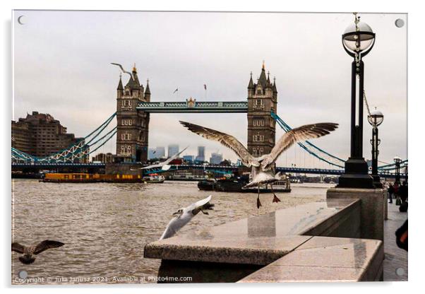 London Bridge  Acrylic by Julia Janusz