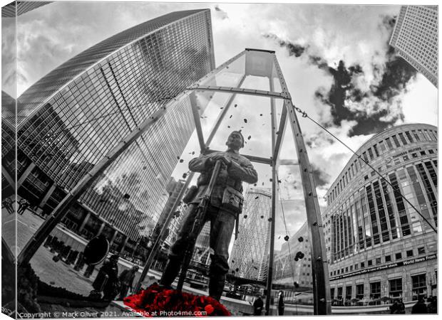 Rememberance in Canary Wharf Canvas Print by Mark Oliver