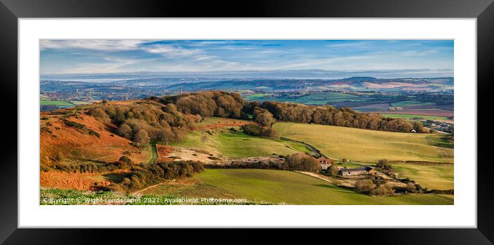 St Catherines Hill Panorama Framed Mounted Print by Wight Landscapes