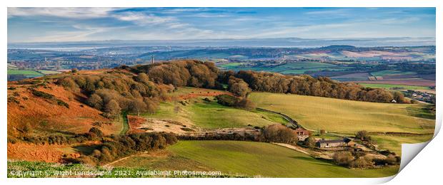 St Catherines Hill Panorama Print by Wight Landscapes