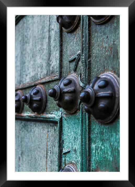 Studs on the door to Cusco cathedral, Peru Framed Mounted Print by Phil Crean